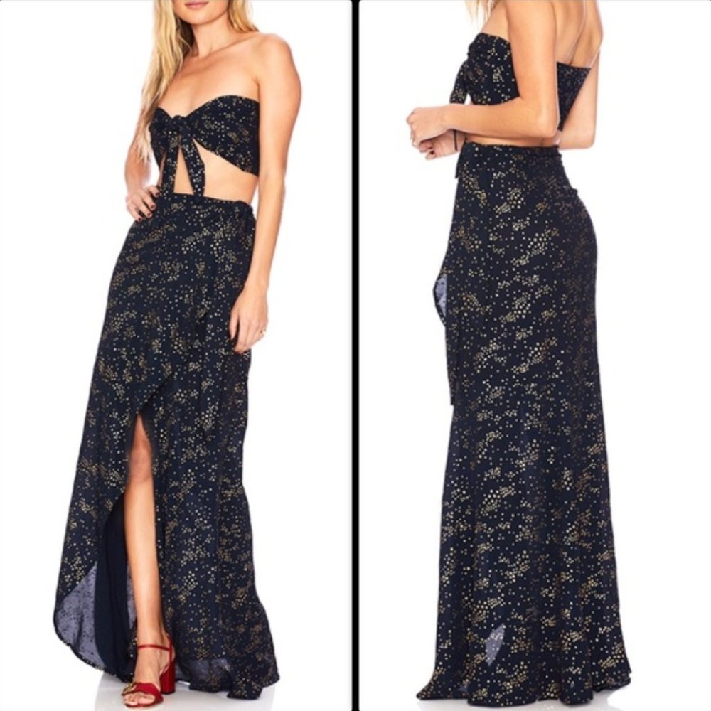 Beach Riot Cydney Maxi Skirt - Navy w/ Gold Stars (SM) [NWT]